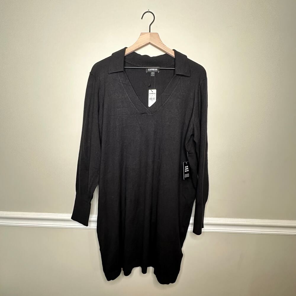 NWT Express Black Long Sleeve Sweater Dress